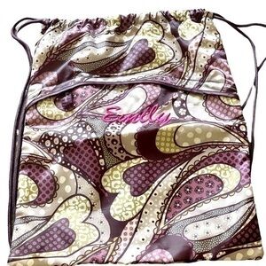 Thirty One Personalized "Emily" Drawstring Paisley Sling Bag